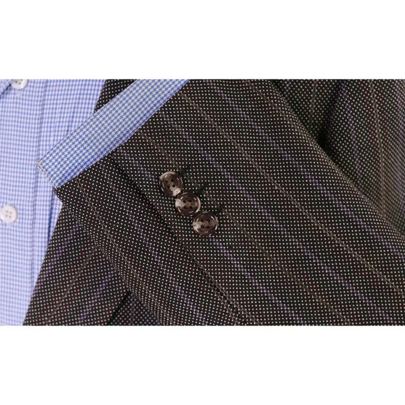 Bespoke Custom Black w/ Purple Stripes Polka Dot Sportcoat Blazer 40S - Picture 6 of 7